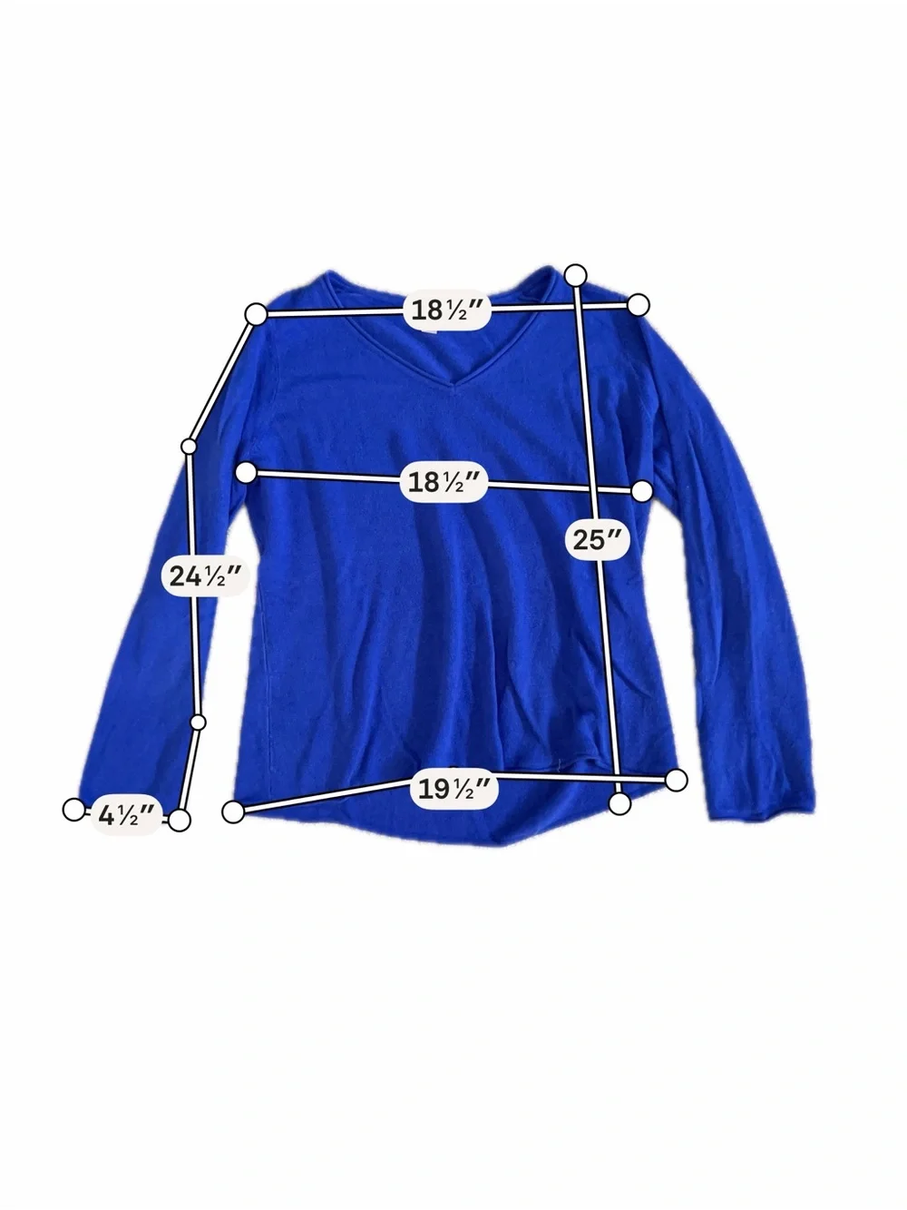 White Stag Cobalt Blue V-Neck Long Sleeve Sweater XXL 20